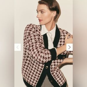 NWT Anthropologie Houndstooth Cardigan Sweater by Maeve, Size S